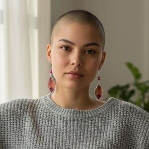 #360 HAND CRAFTED Earrings handmade Autumn Leaves resin Orange Pink Mauve